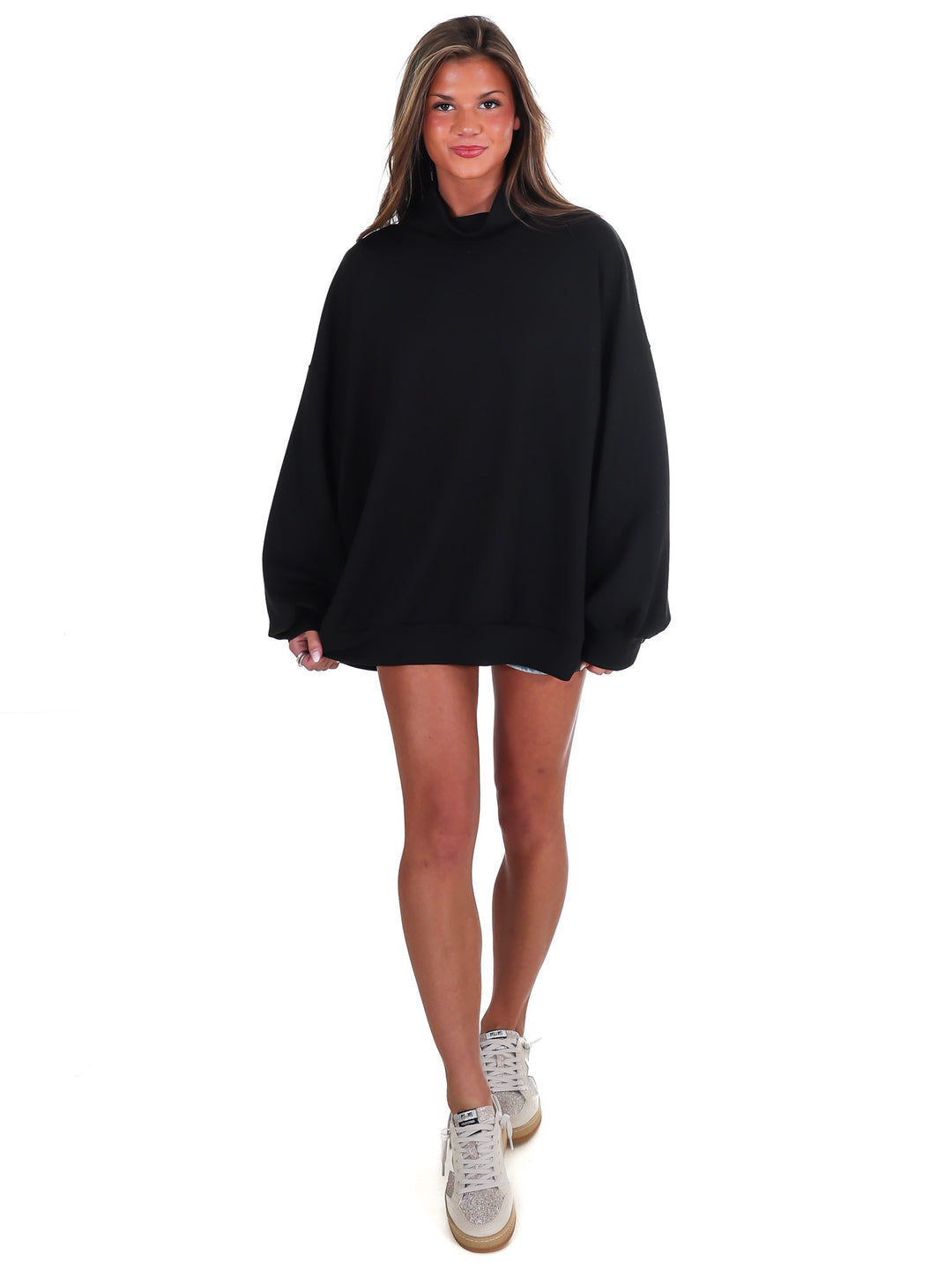 Comfy Girl Era Mock Neck Tunic