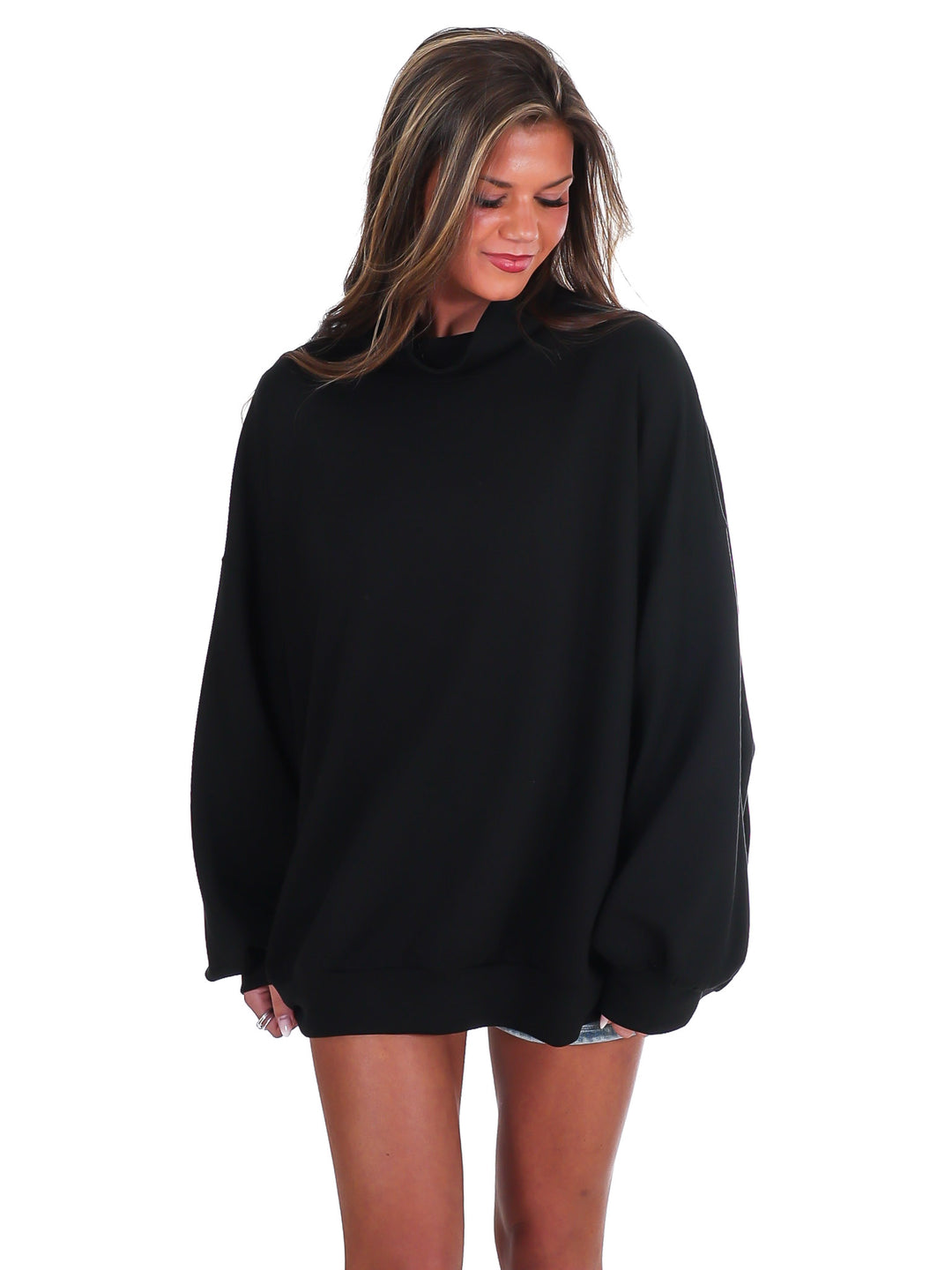 Comfy Girl Era Mock Neck Tunic