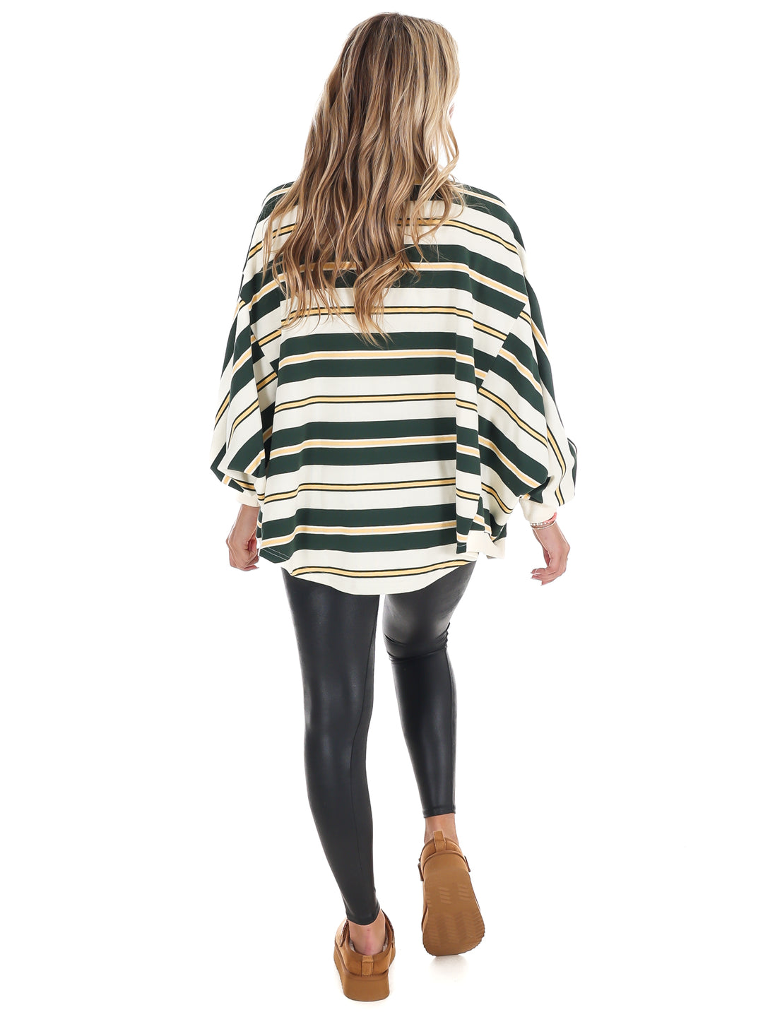 Metro Striped Oversized Crewneck Top