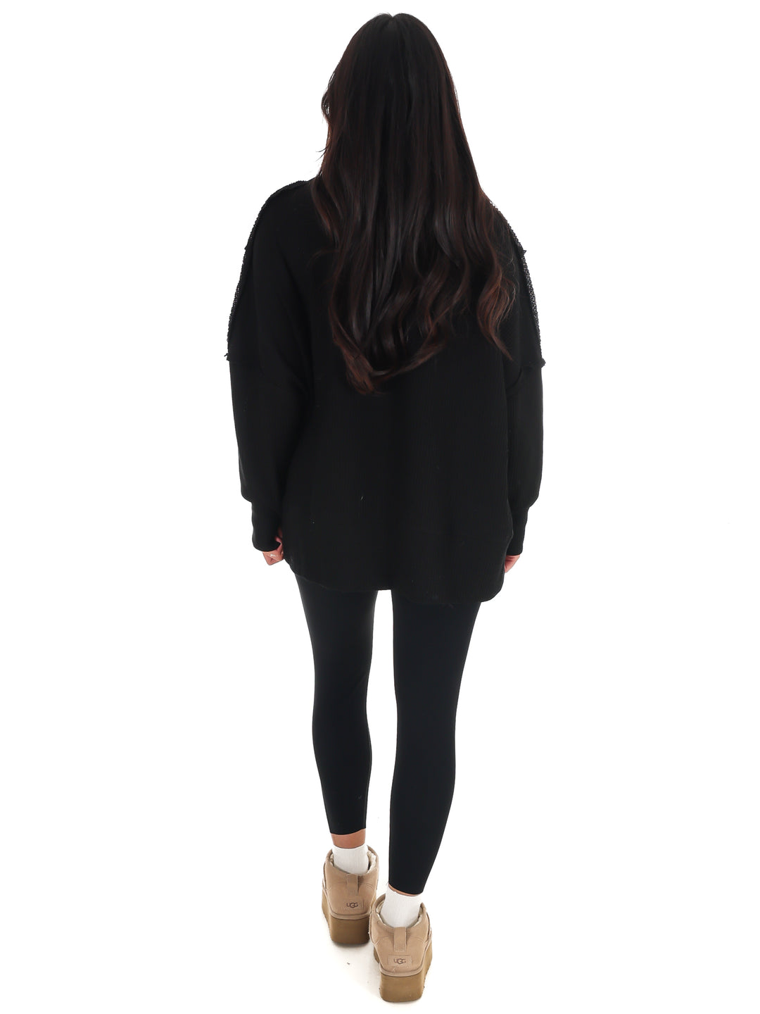 Christmas Plaid Merry Waffle Knit Pullover