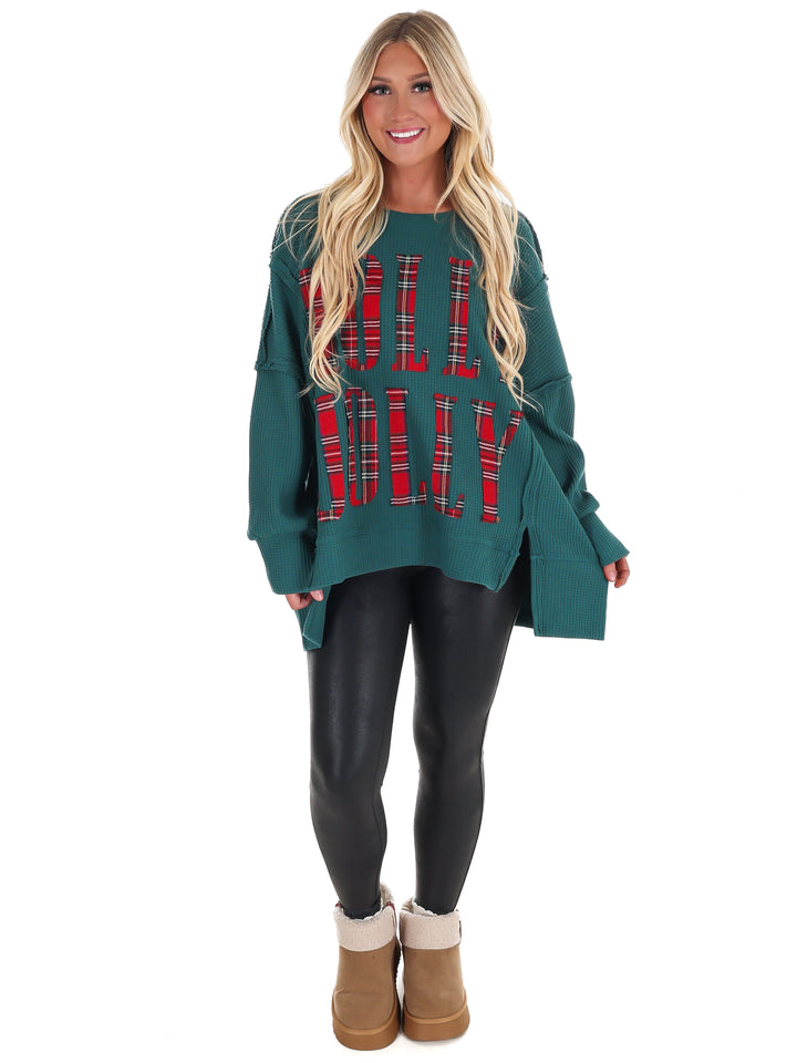 Christmas Plaid Holly Jolly Sweatshirt