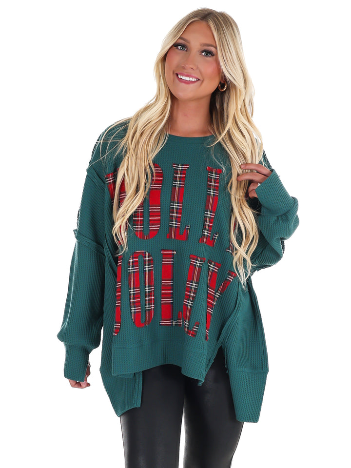 Christmas Plaid Holly Jolly Sweatshirt