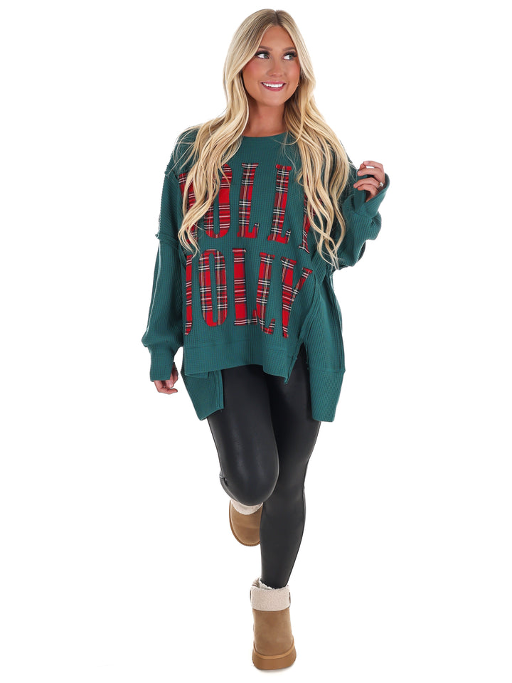 Christmas Plaid Holly Jolly Sweatshirt