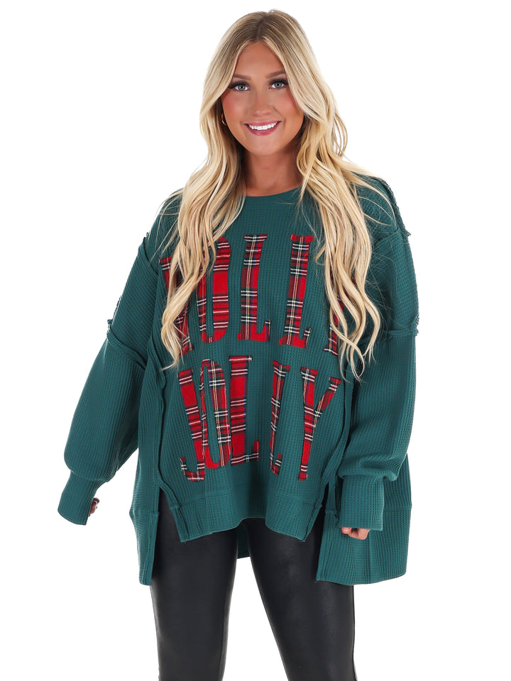 Christmas Plaid Holly Jolly Sweatshirt