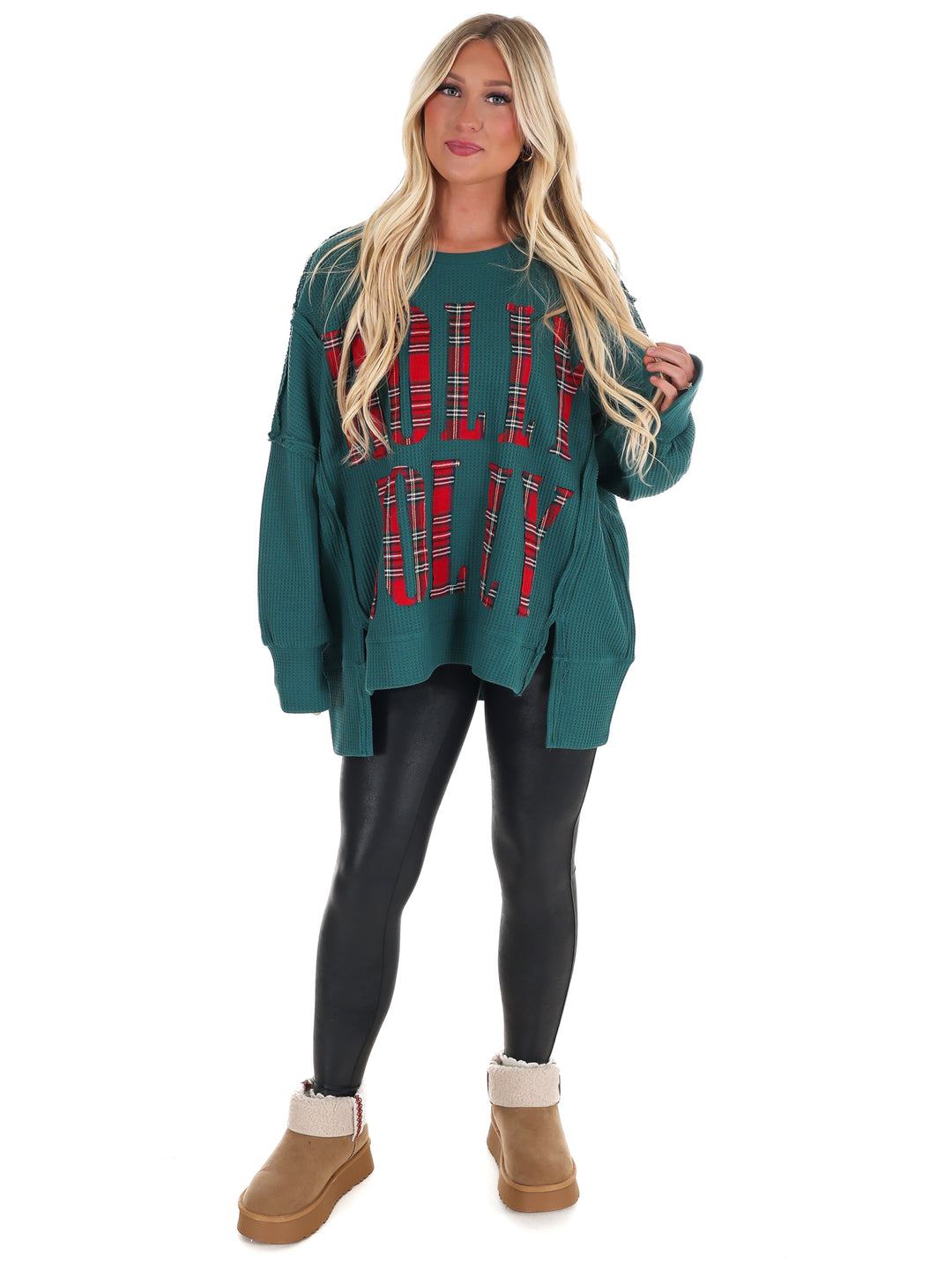 Christmas Plaid Holly Jolly Sweatshirt