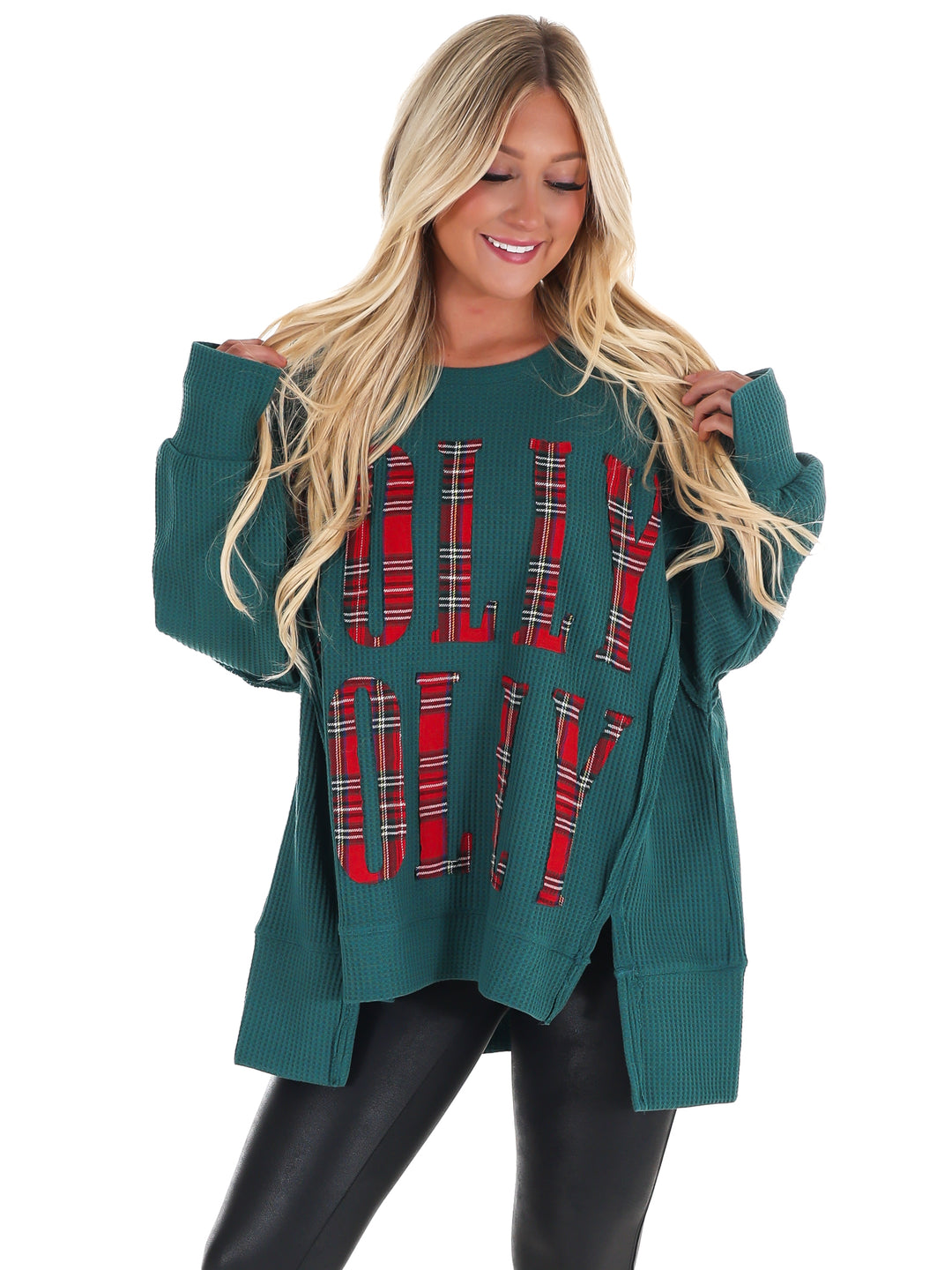 Christmas Plaid Holly Jolly Sweatshirt