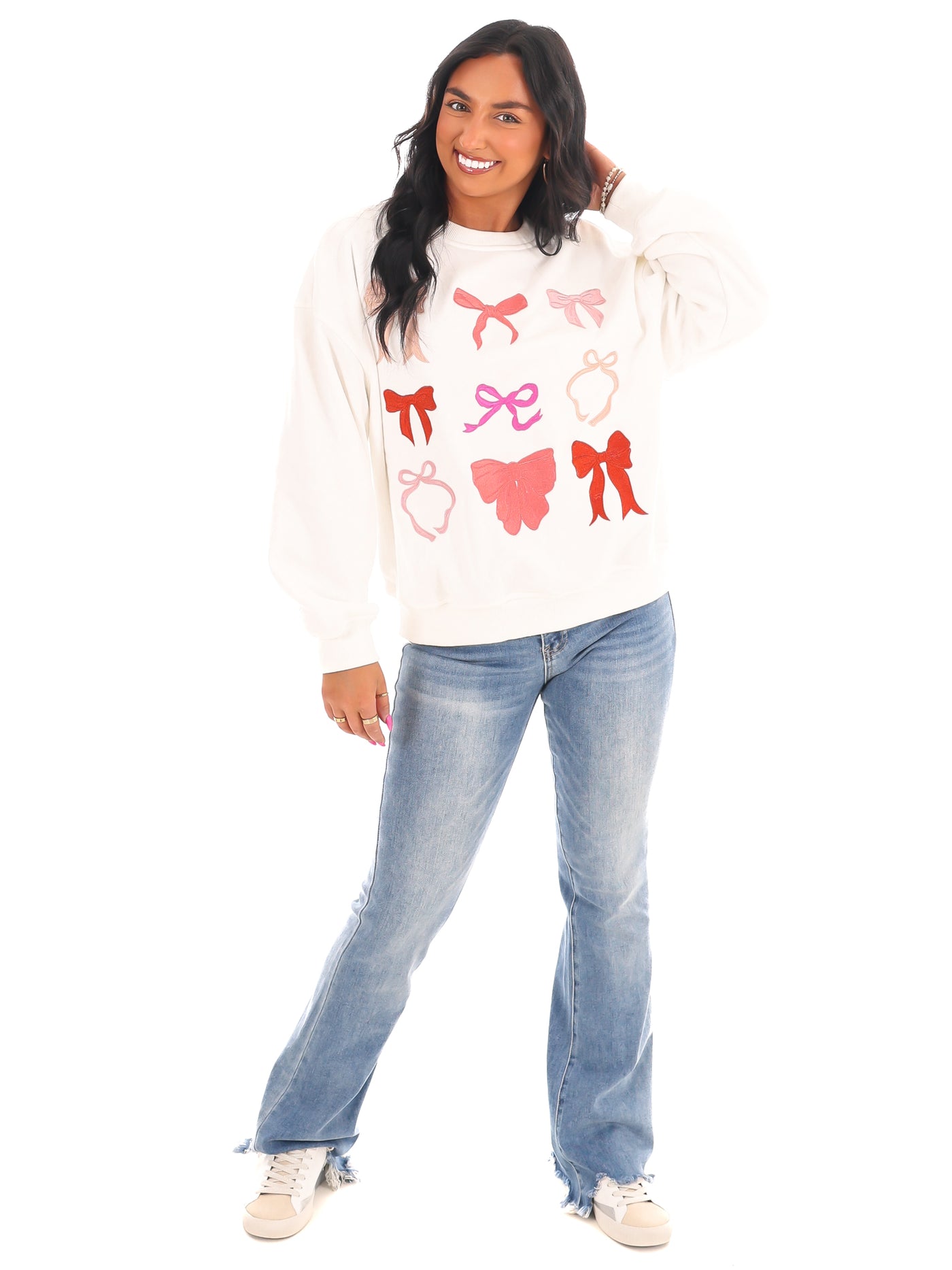 Bow-tiful Embroidered Oversized Sweatshirt