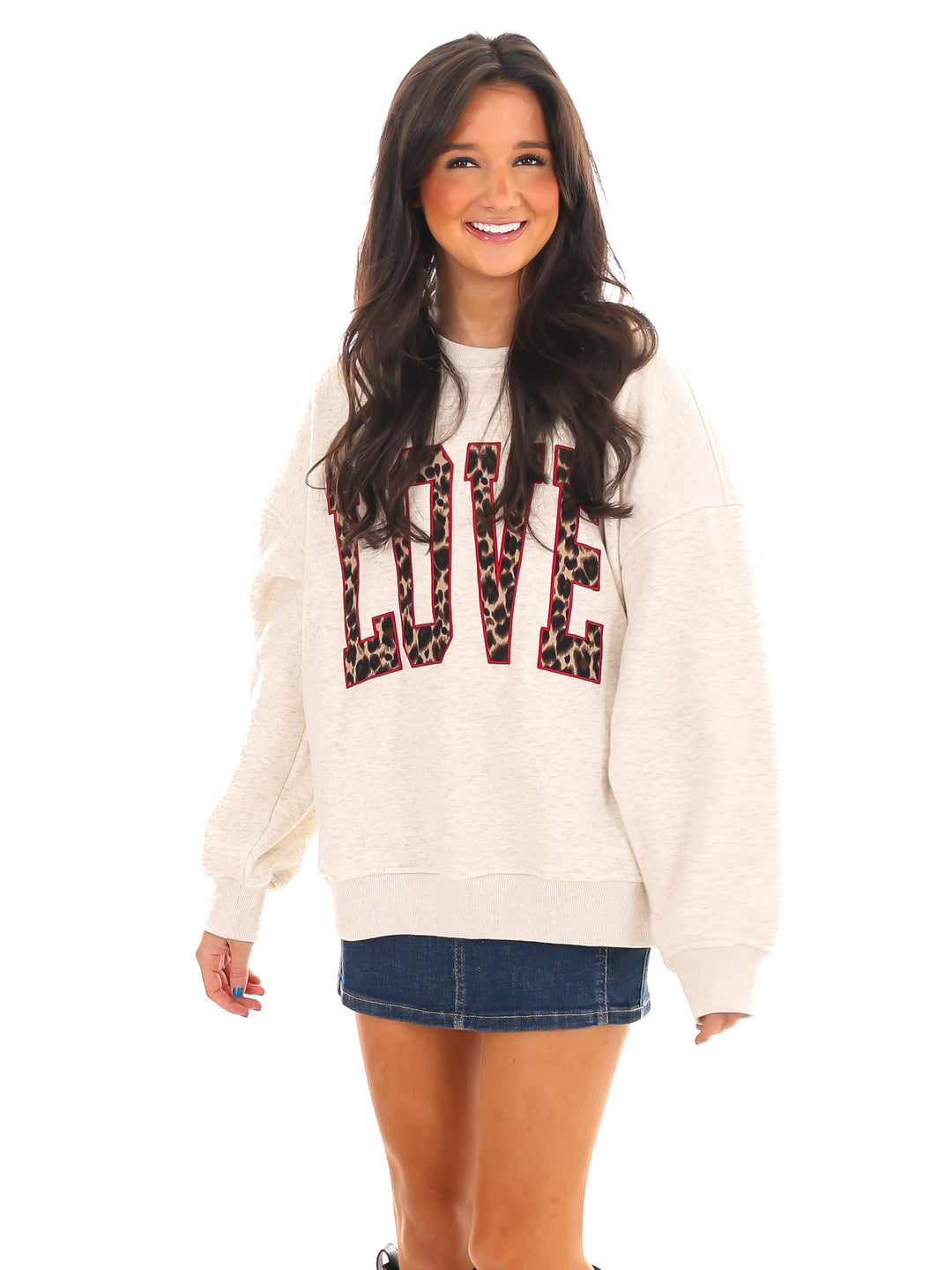 Love Contrast Crewneck Sweatshirt