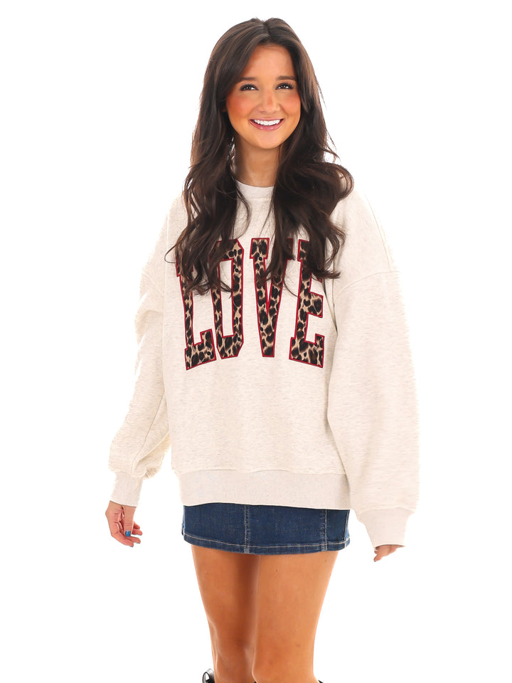 Love Contrast Crewneck Sweatshirt