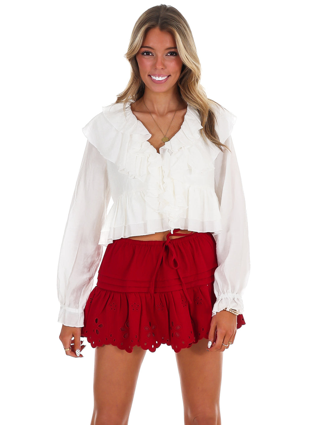 Tie it Together V-Neck Ruffle Top