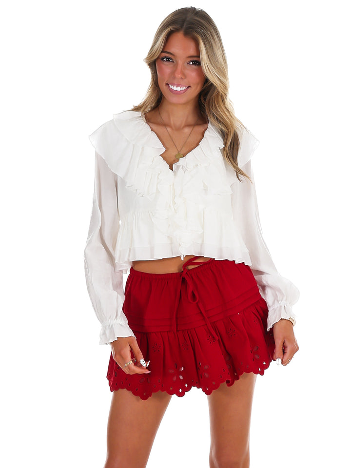 Tie it Together V-Neck Ruffle Top