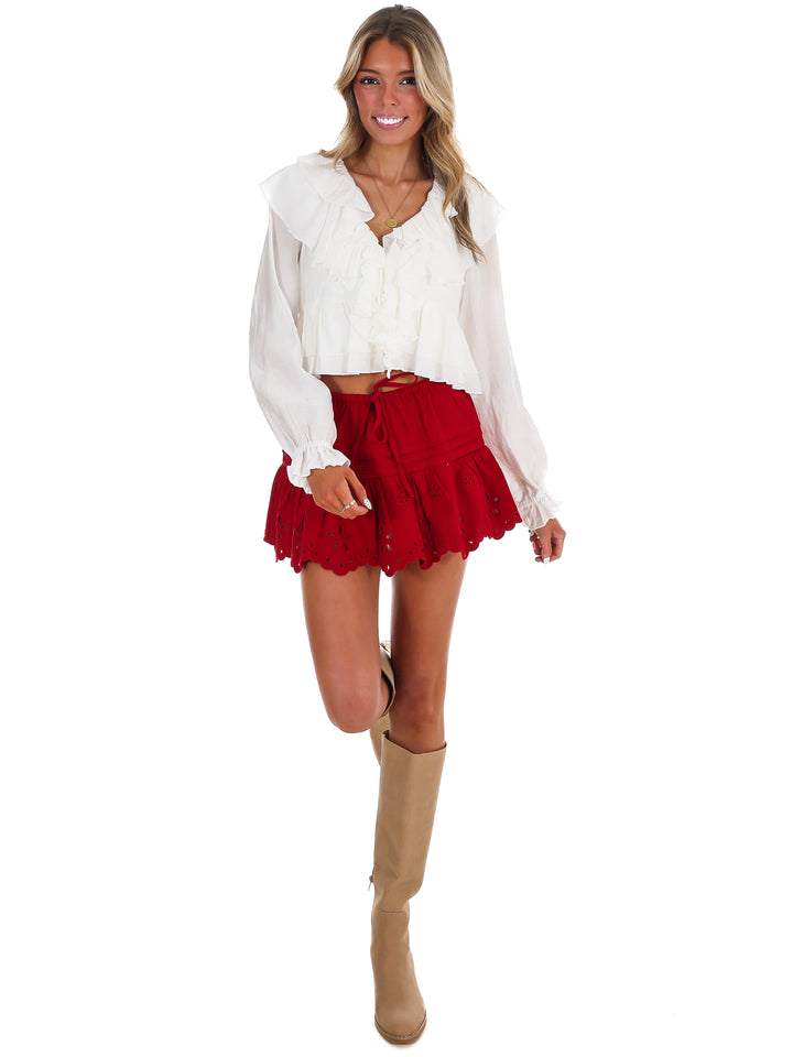 Tie it Together V-Neck Ruffle Top