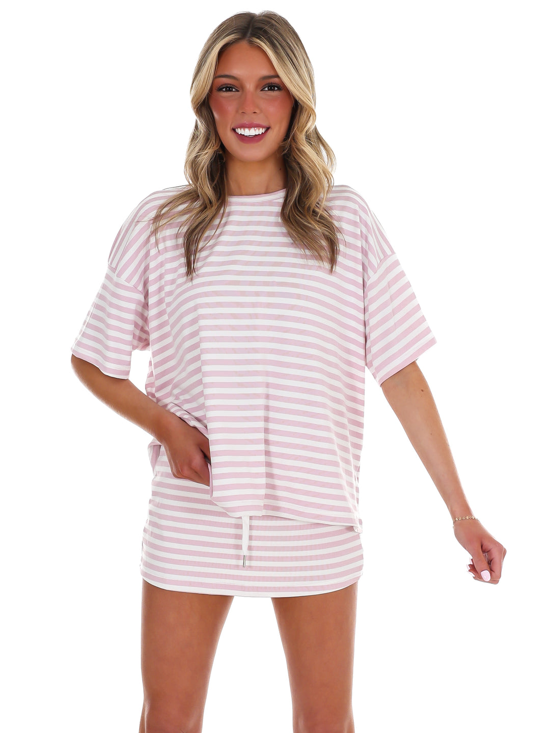 According to You Stripe Two Piece Set