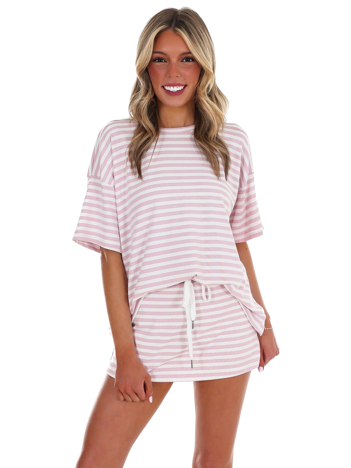 According to You Stripe Two Piece Set