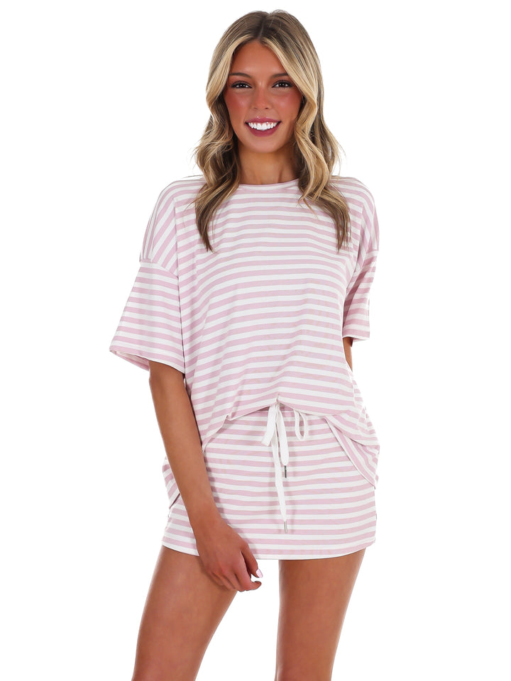 According to You Stripe Two Piece Set