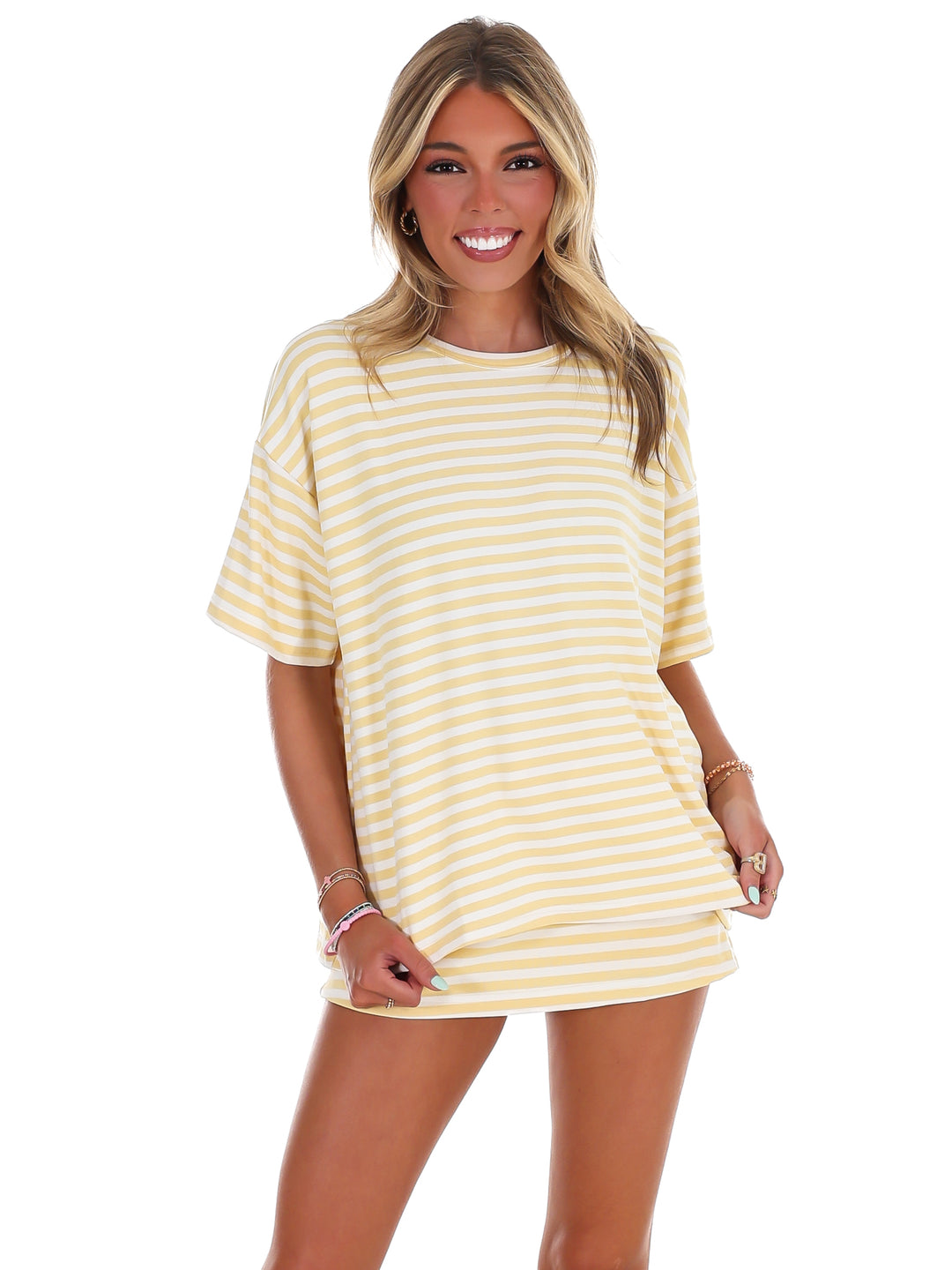 According to You Stripe Two Piece Set