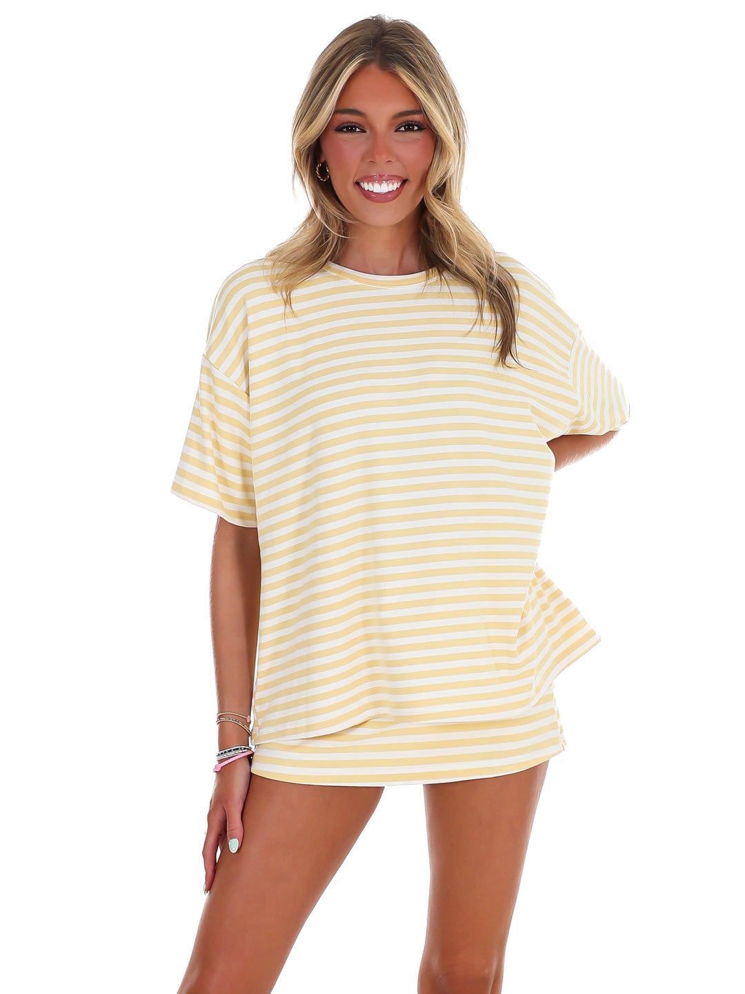 According to You Stripe Two Piece Set