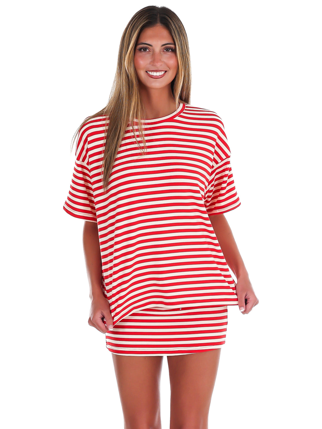 According to You Stripe Two Piece Set