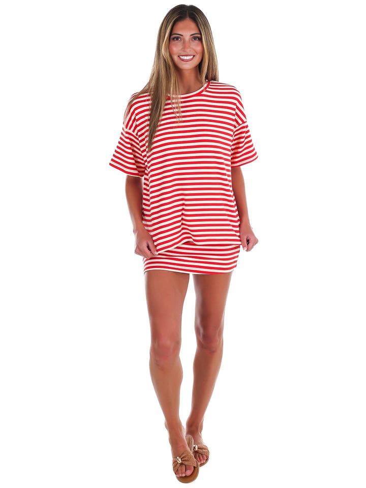 According to You Stripe Two Piece Set