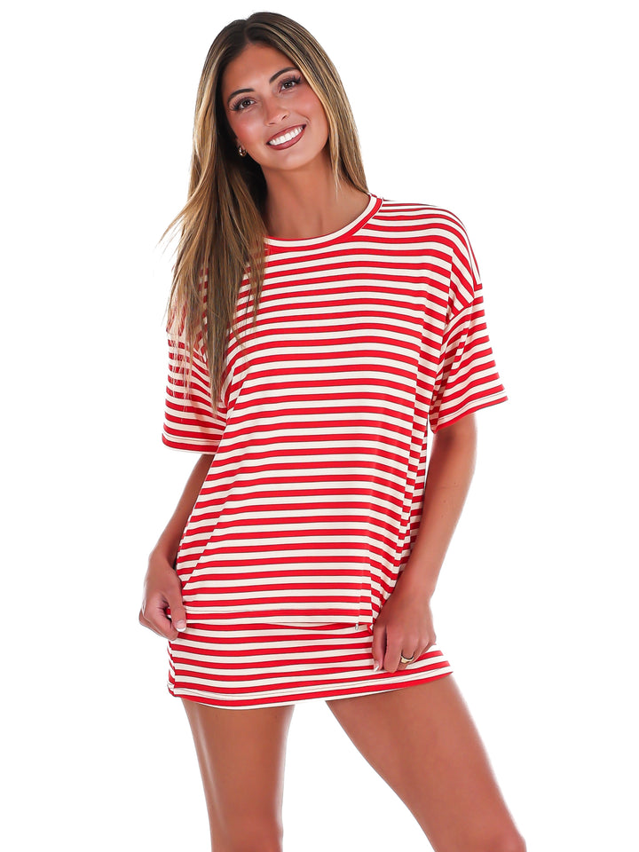 According to You Stripe Two Piece Set