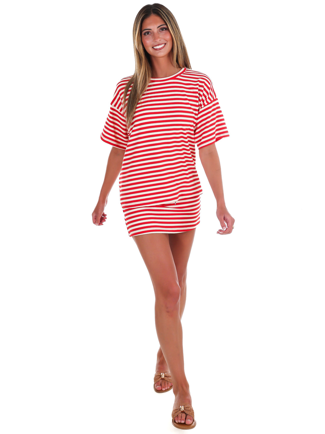 According to You Stripe Two Piece Set