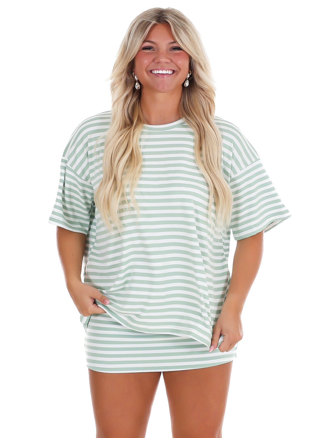According to You Stripe Two Piece Set