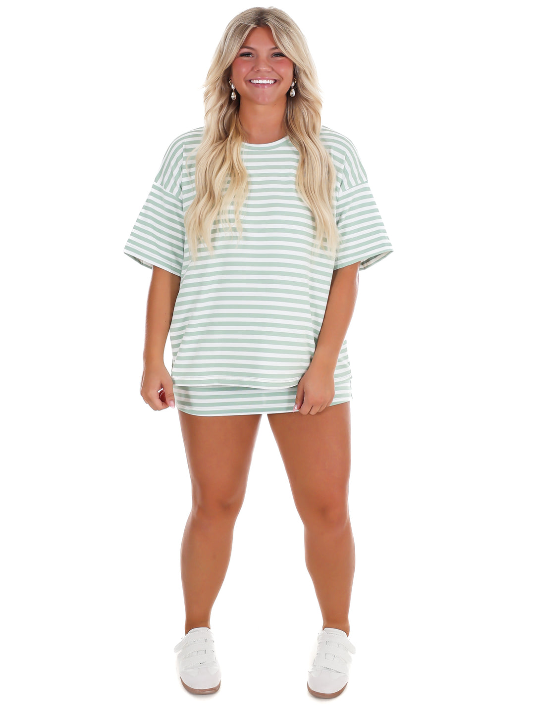 According to You Stripe Two Piece Set