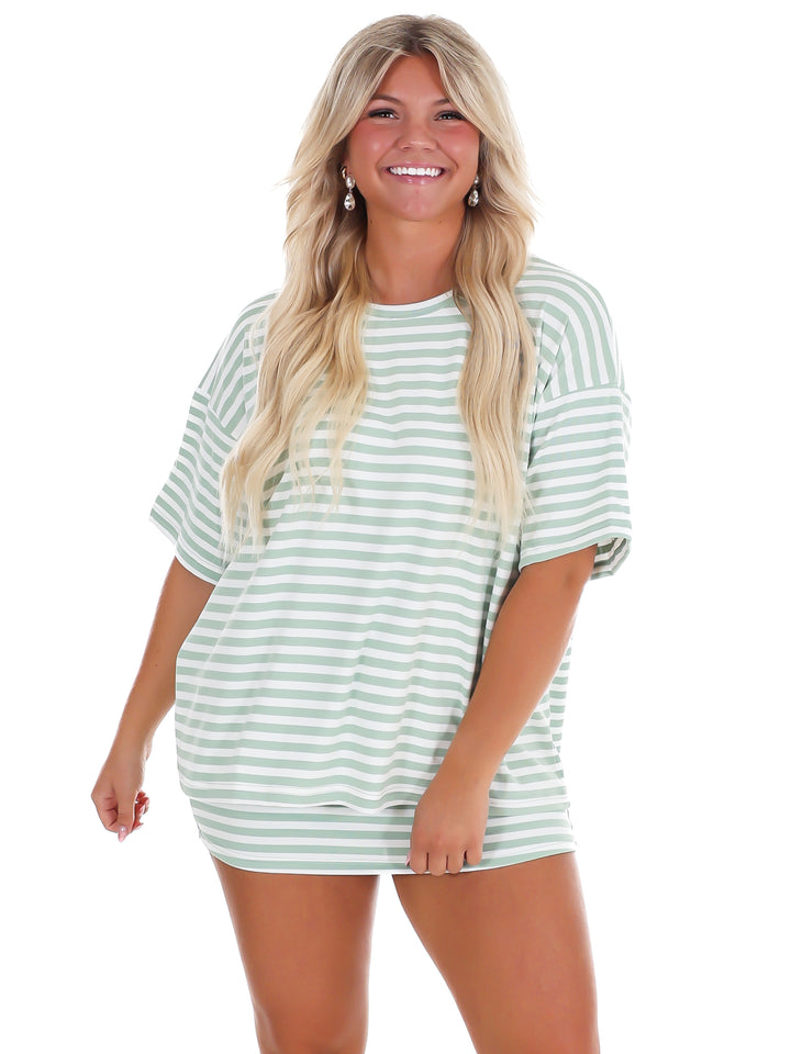 According to You Stripe Two Piece Set