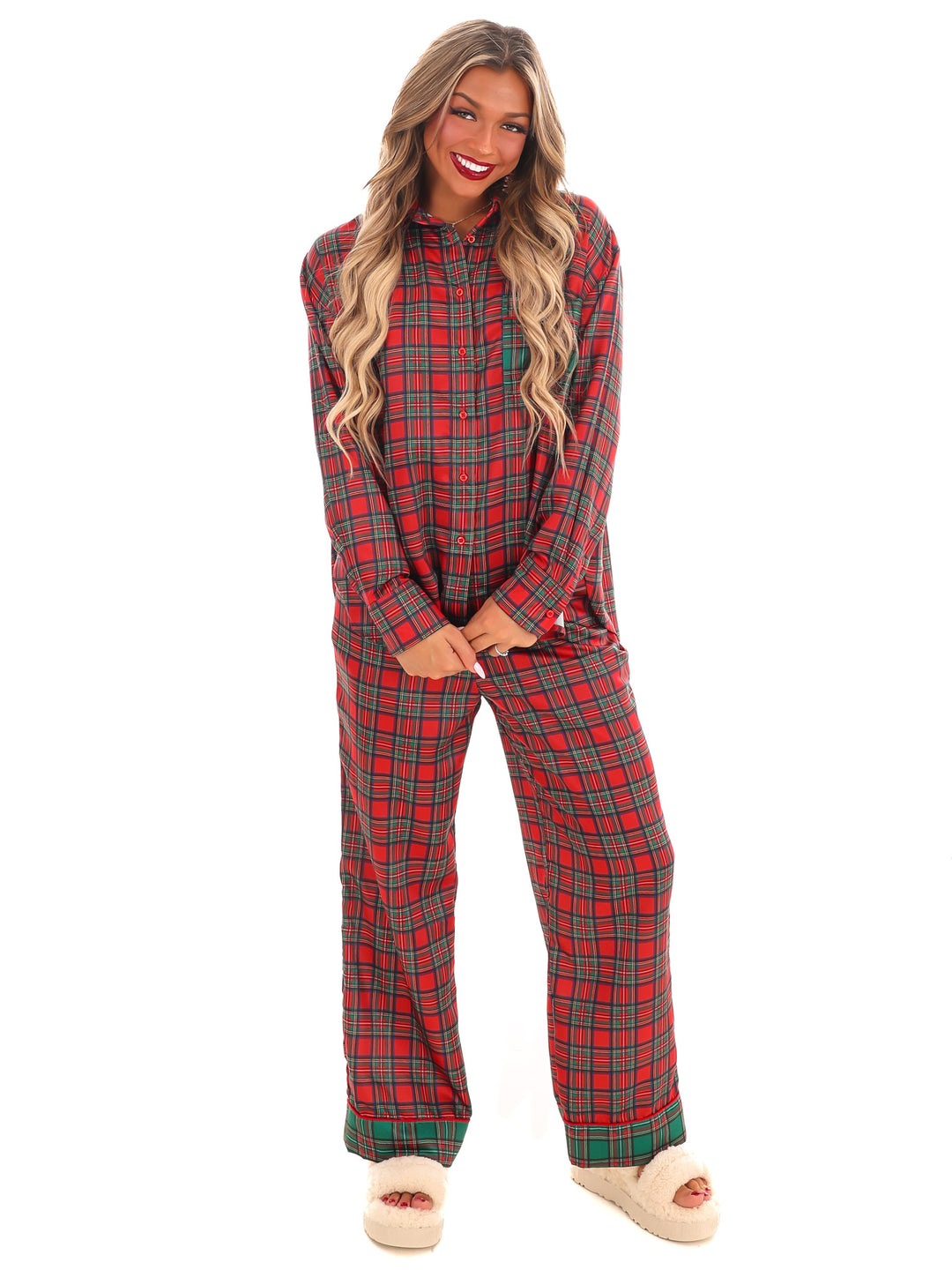 Silent Night Plaid Christmas Pajamas