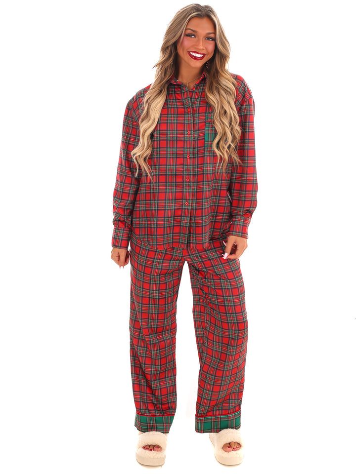 Silent Night Plaid Christmas Pajamas