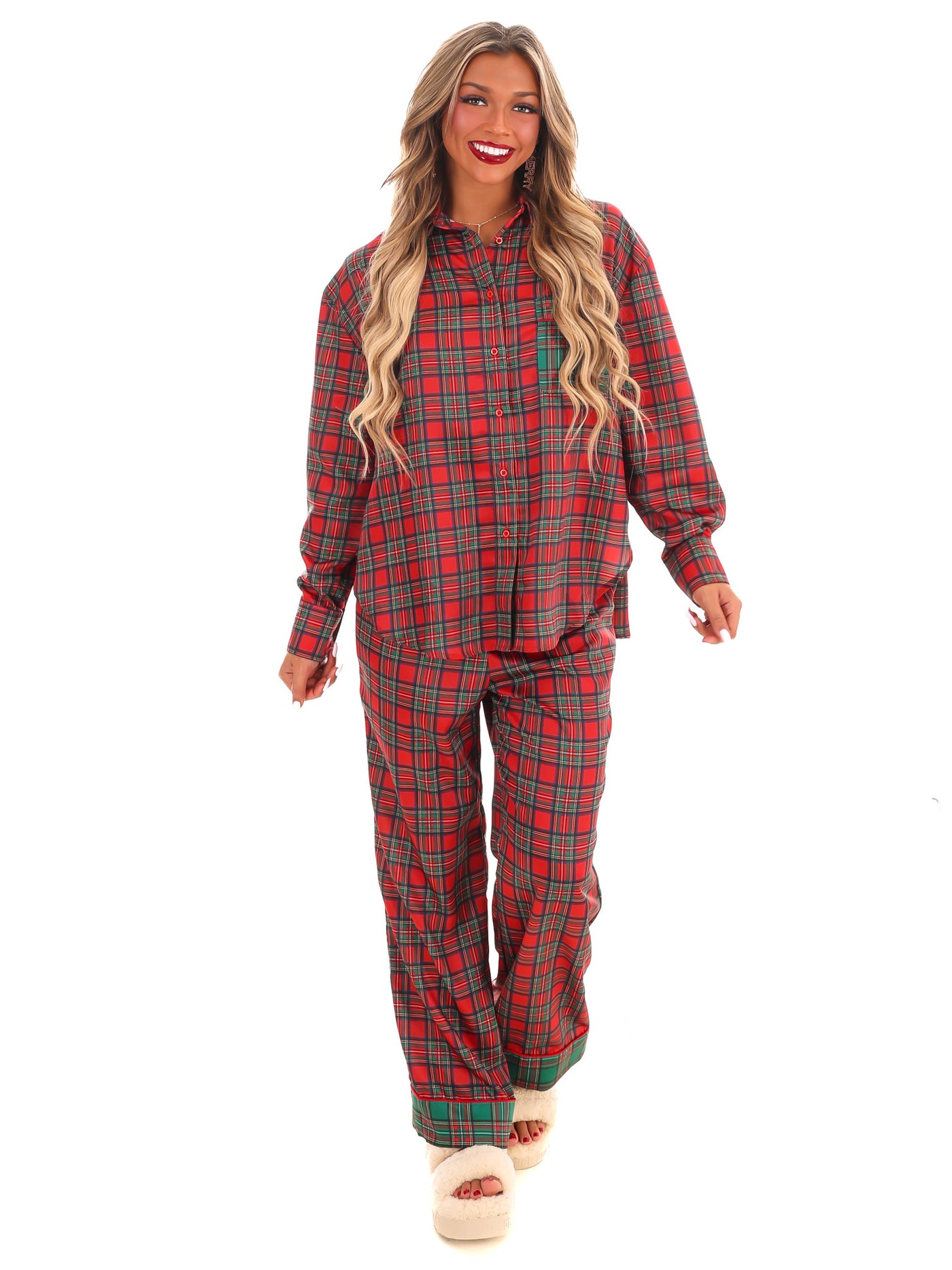 Silent Night Plaid Christmas Pajamas