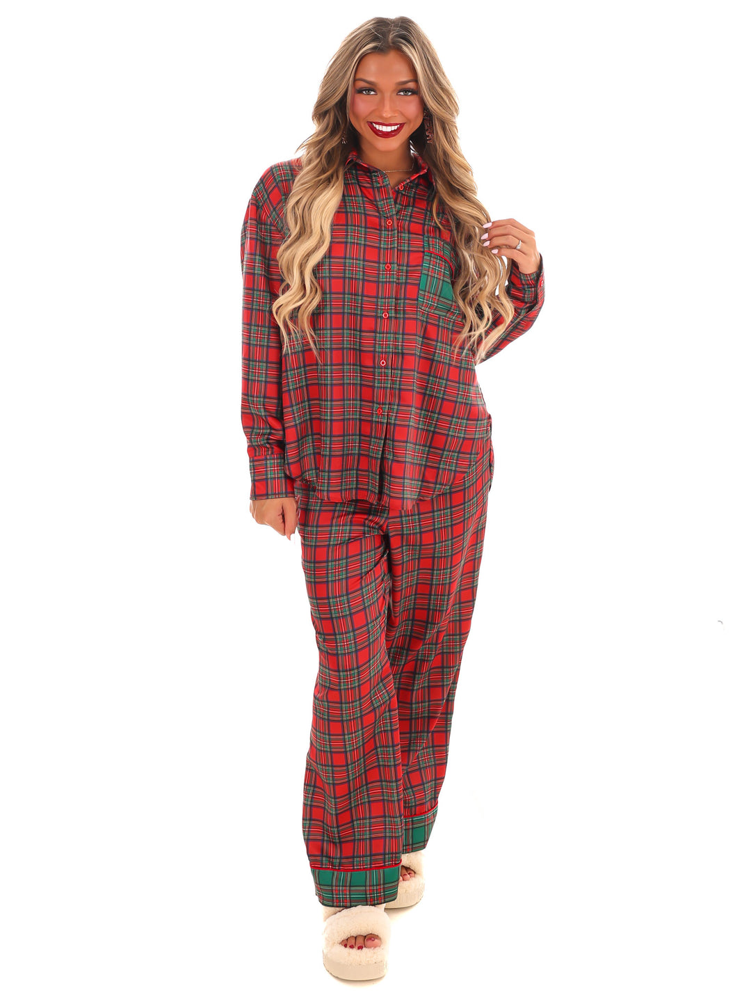 Silent Night Plaid Christmas Pajamas