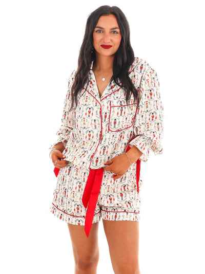 Toy Soldier Satin Christmas Pajamas