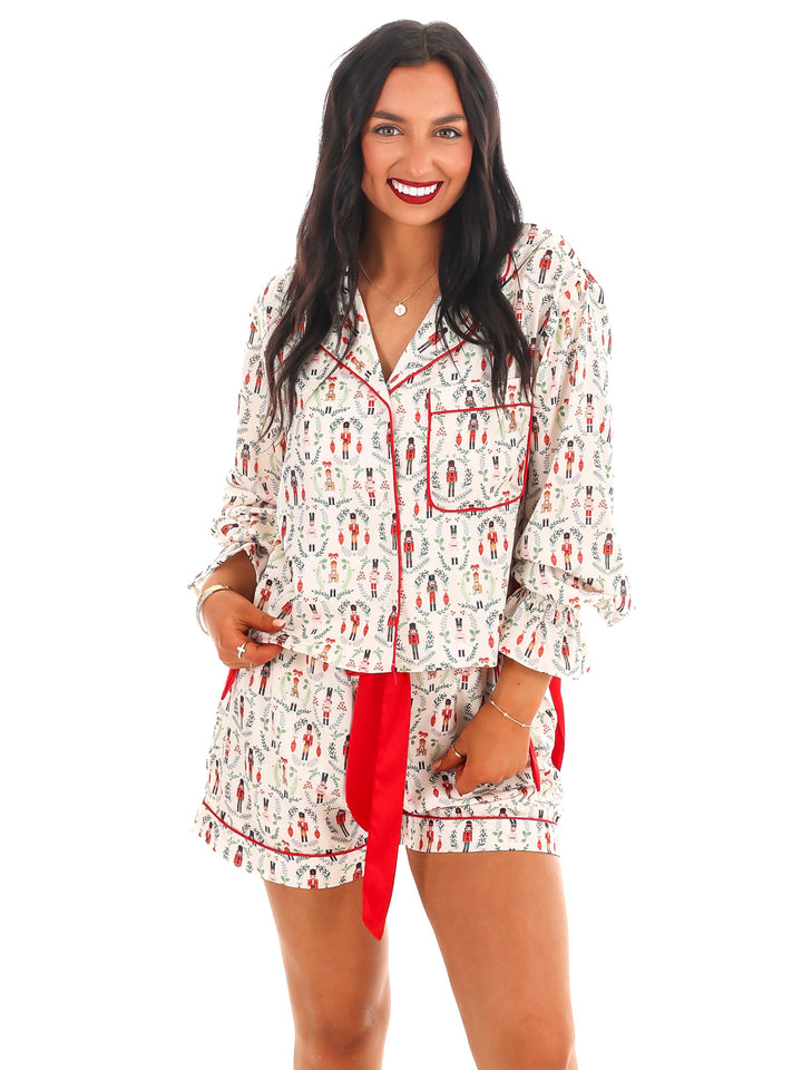 Toy Soldier Satin Christmas Pajamas