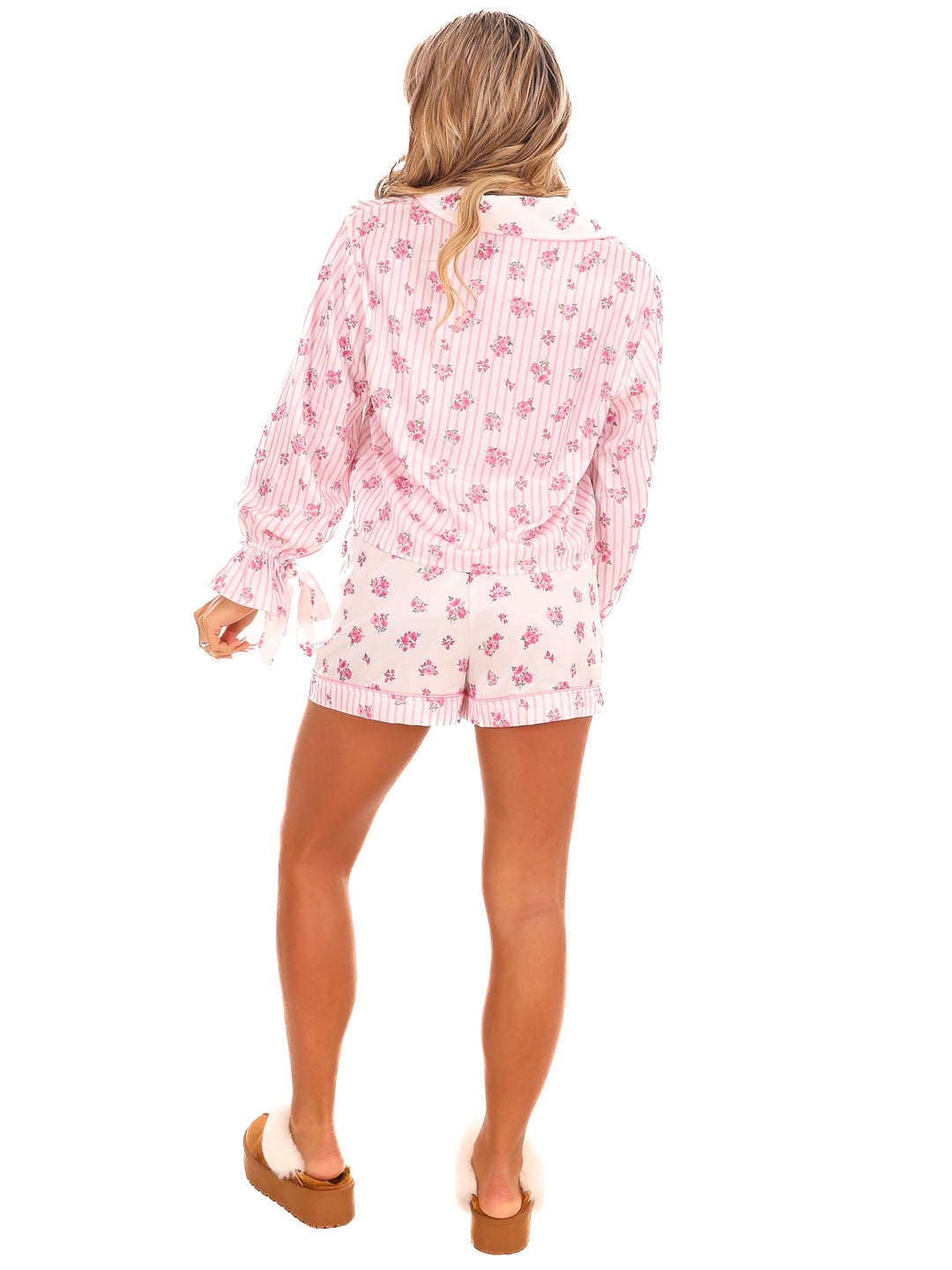 Chase the Clouds Floral Satin Pajama Set