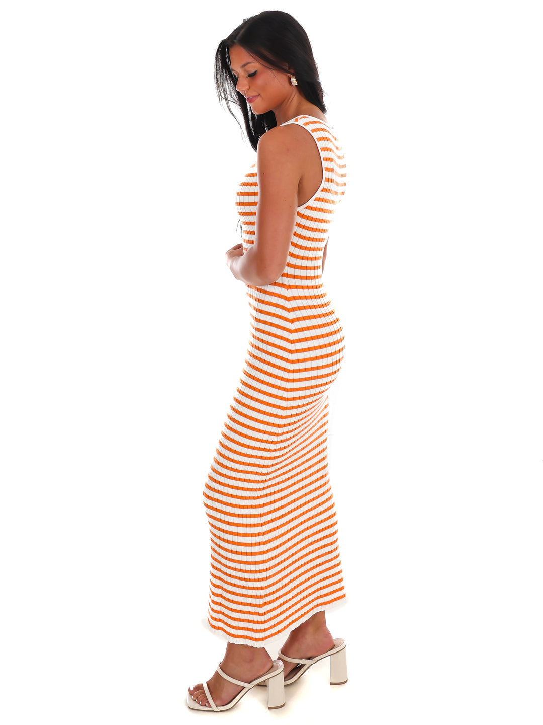 Spirit Section Striped Midi Dress