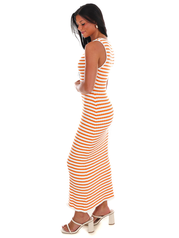 Spirit Section Striped Midi Dress