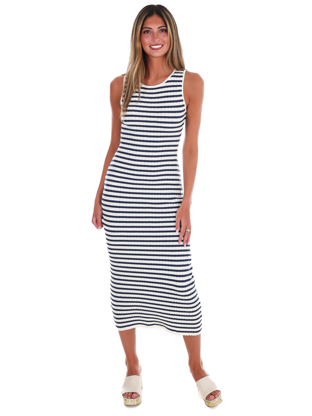 Sweet Land of Liberty Striped Midi Dress