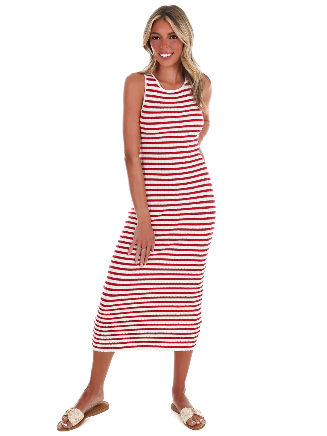 Sweet Land of Liberty Striped Midi Dress