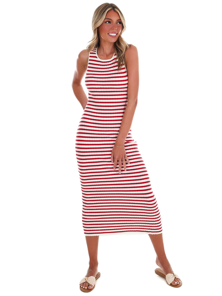 Sweet Land of Liberty Striped Midi Dress