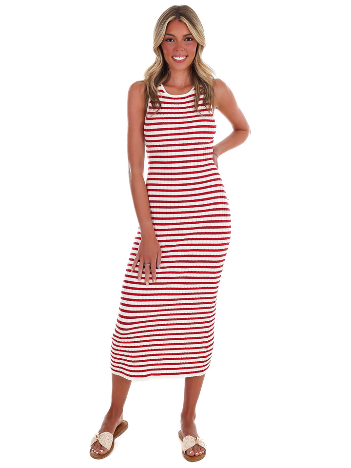 Sweet Land of Liberty Striped Midi Dress