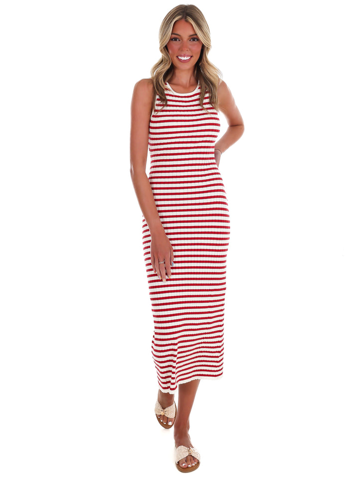 Sweet Land of Liberty Striped Midi Dress