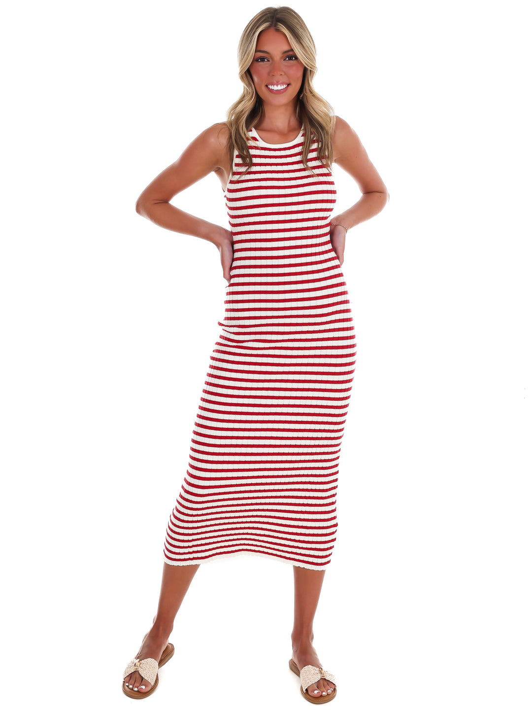 Sweet Land of Liberty Striped Midi Dress