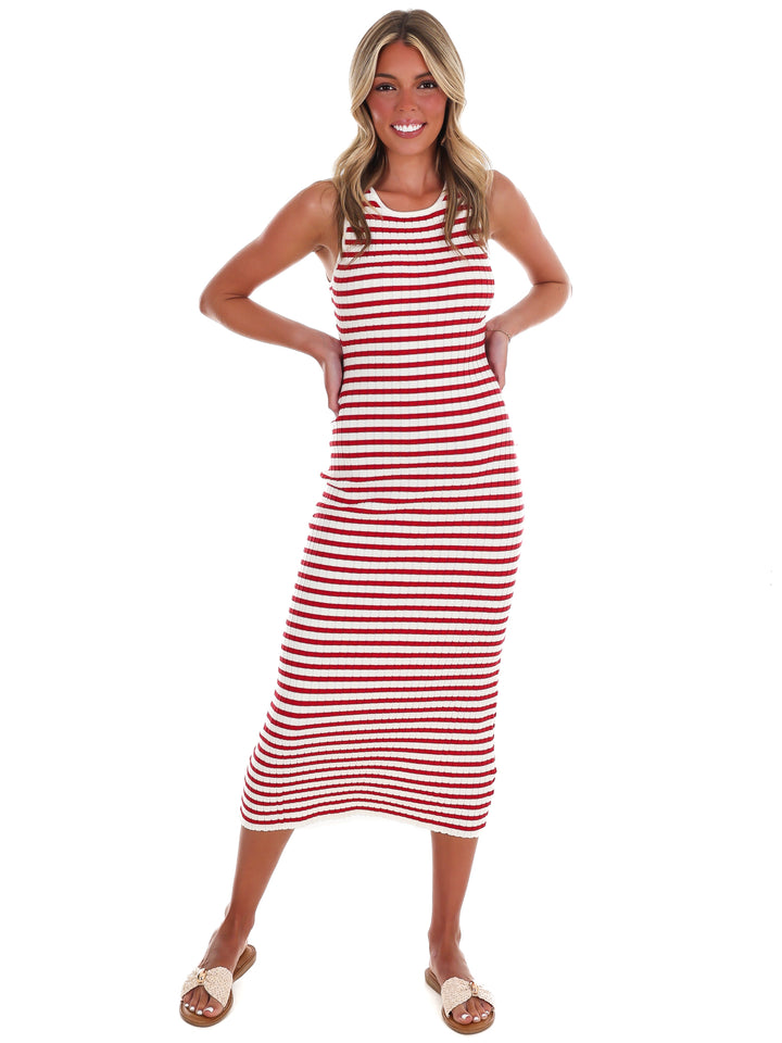 Sweet Land of Liberty Striped Midi Dress
