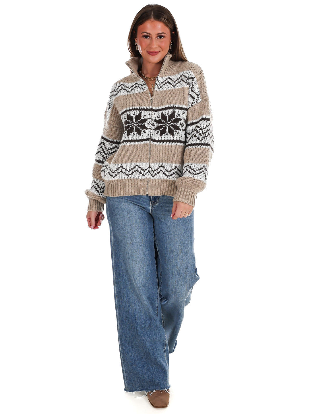 Cabin Fever Fair Isle Sweater Jacket