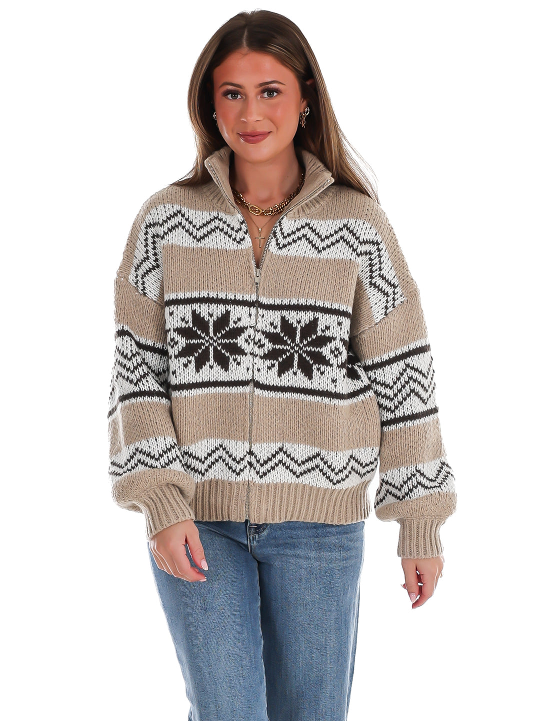 Cabin Fever Fair Isle Sweater Jacket