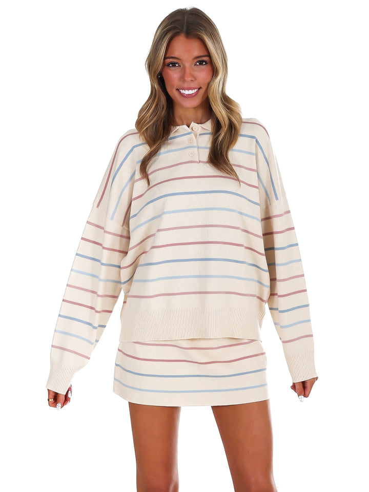 Good Fit Stripe Sweater Two Piece Set