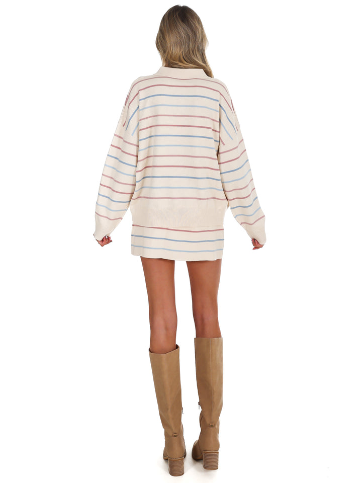 Good Fit Stripe Sweater Two Piece Set