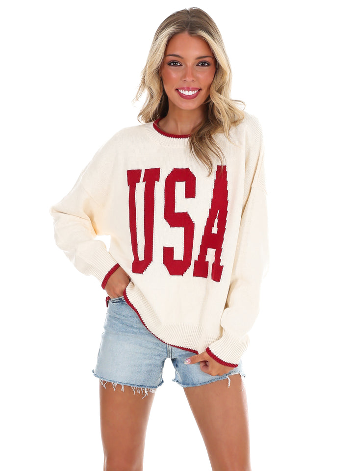 Red, White & Cute USA Sweater