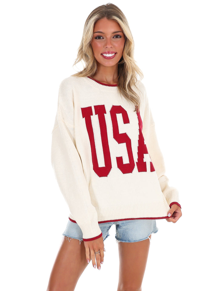 Red, White & Cute USA Sweater